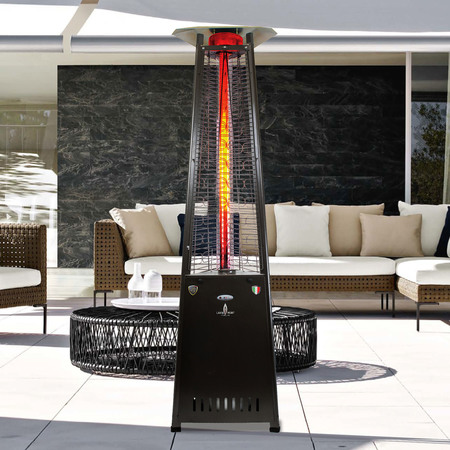 Lava Heat Italia The 2G 92.5" Triangle Glass Tube Outdoor Heater AL8RGBL